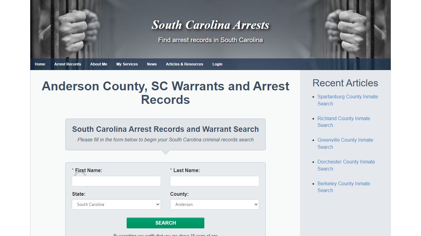 Anderson County, SC Warrants and Arrest Records - South ...